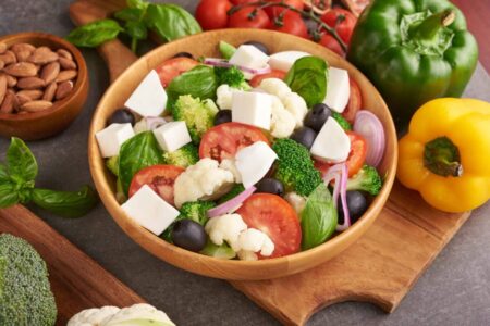 Greek salad horiatiki with large pieces